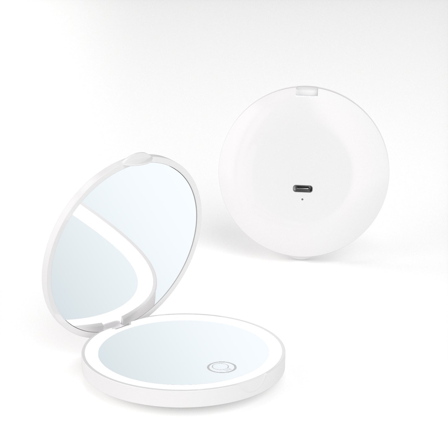 Miroir LED Pliable Rechargeable – Lumière & Grossissement x2