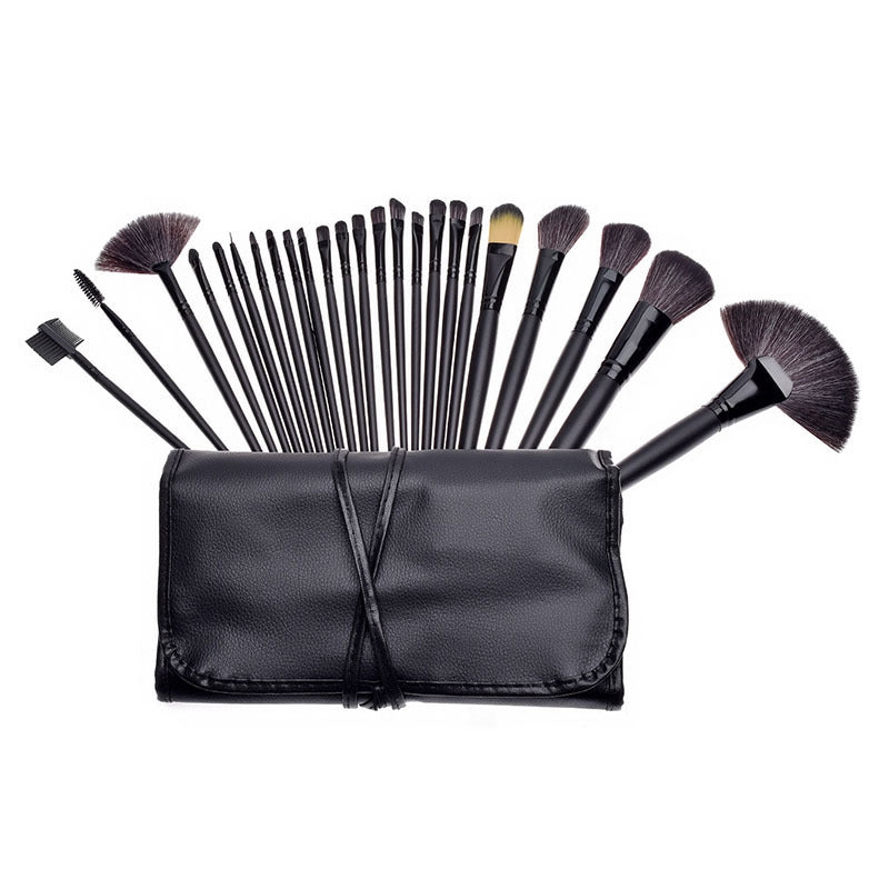 Set 24 Pinceaux de Maquillage + Pochette — Poils Synthétiques Vegan
