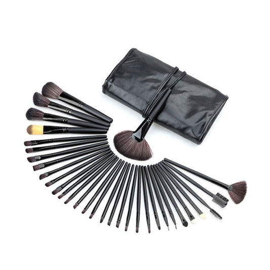 Set 24 Pinceaux de Maquillage + Pochette — Poils Synthétiques Vegan