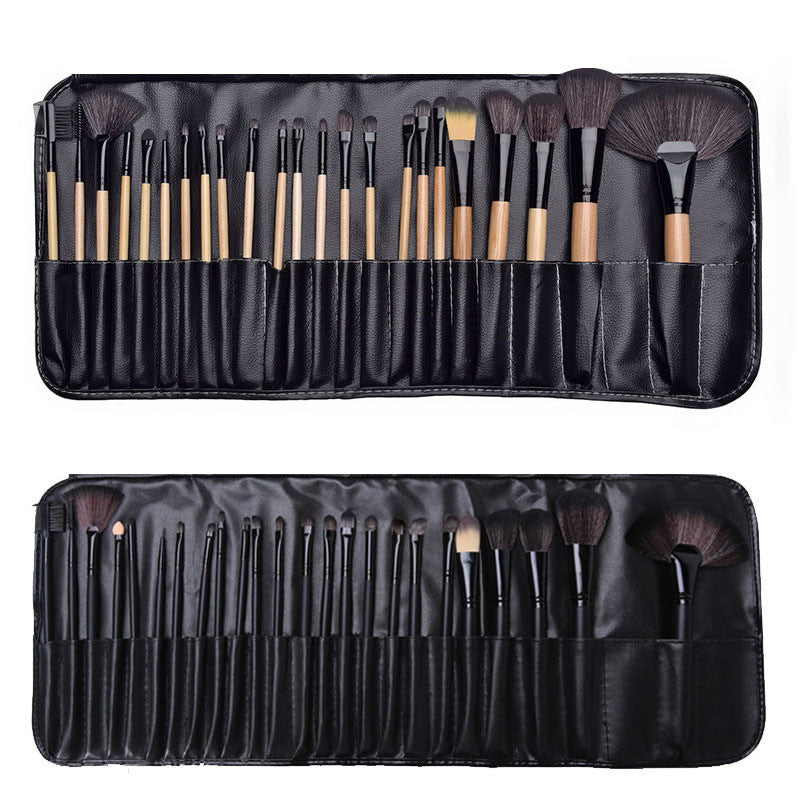 Set 24 Pinceaux de Maquillage + Pochette — Poils Synthétiques Vegan