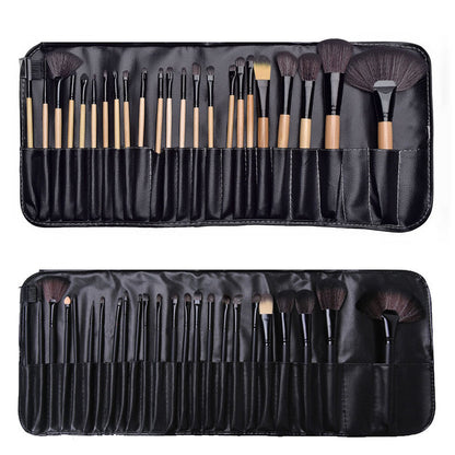 Set 24 Pinceaux de Maquillage + Pochette — Poils Synthétiques Vegan